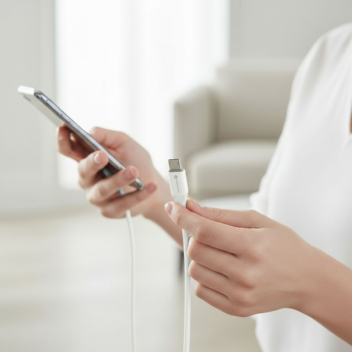 Kabel USB C do USB C Forcell F-Energy QC4.0 PD 5A 100W Silicone 1 m C347 biały