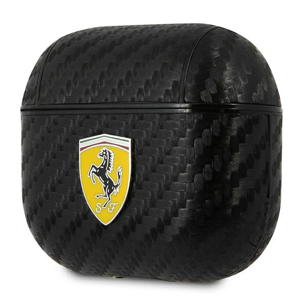 Etui FERRARI Apple AirPods 3 Cover On Track PU Carbon Czarny Case 