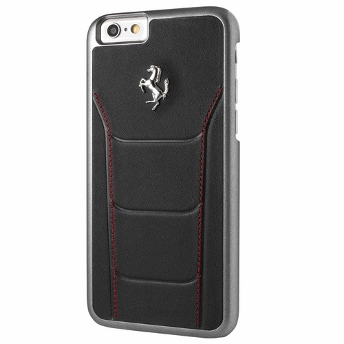 Etui FERRARI Apple iPhone 6 6S Stiching Czarny Case