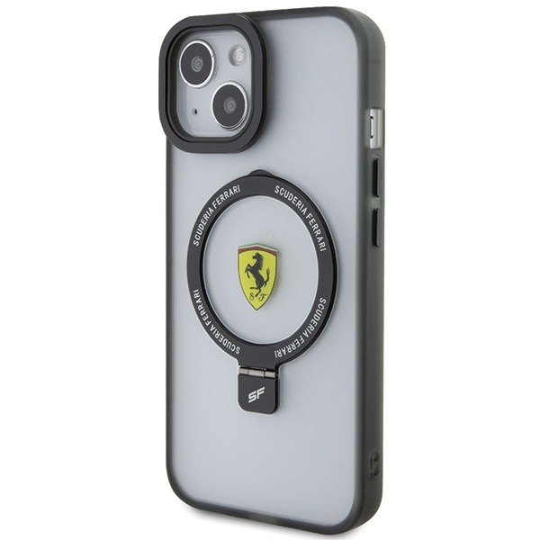 Etui Ferrari FEHMP15SUSCAH iPhone 15 6.1" transparent hardcase Ring Stand 2023 Collection MagSafe Case