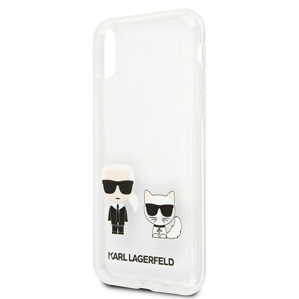 Etui KARL LAGERFELD Apple iPhone Xs Max Transparent Karl & Choupette Bezbarwny Hardcase
