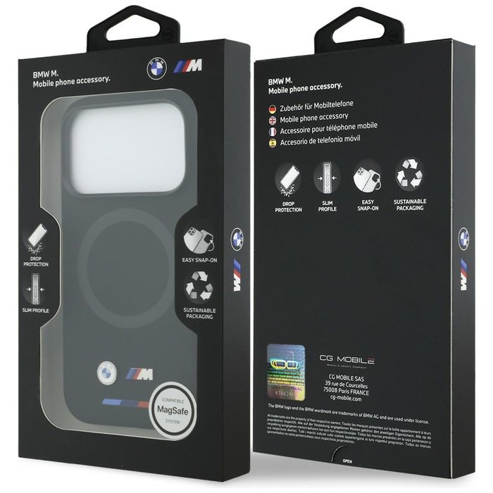 Etui BMW M Silicon Logo MagSafe do       iPhone 17 Pro czarny