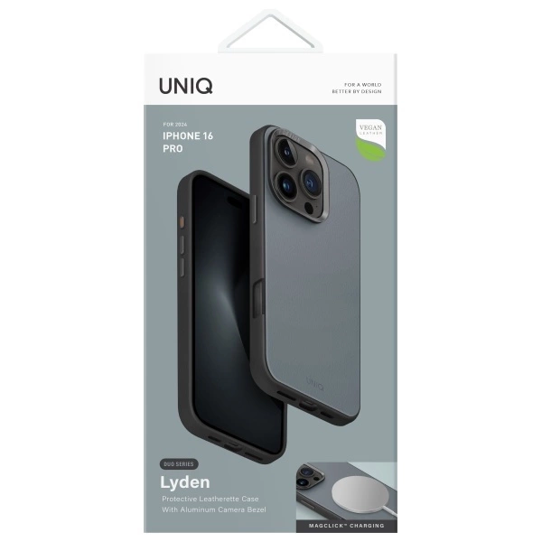 Etui UNIQ Lyden DS iPhone 16 Pro 6.3" Magclick Charging niebiesko-czarny/washed blue-black