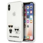 Etui KARL LAGERFELD Apple iPhone Xs Max Transparent Karl & Choupette Bezbarwny Hardcase