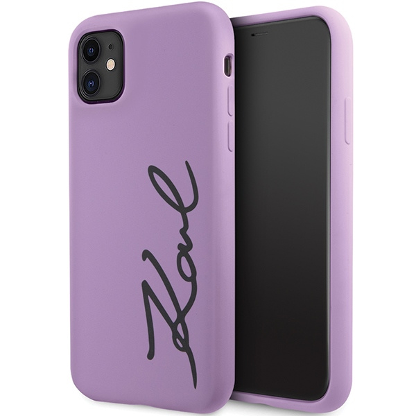 Etui Karl Lagerfeld KLHCN61SKSVGU iPhone 11  6.1" purpurowy/purple hardcase Silicone Signature Case