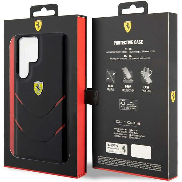 Etui Ferrari FEHCS23LPBAK S23 Ultra S918 czarny/black hardcase Hot Stamp Lines Case