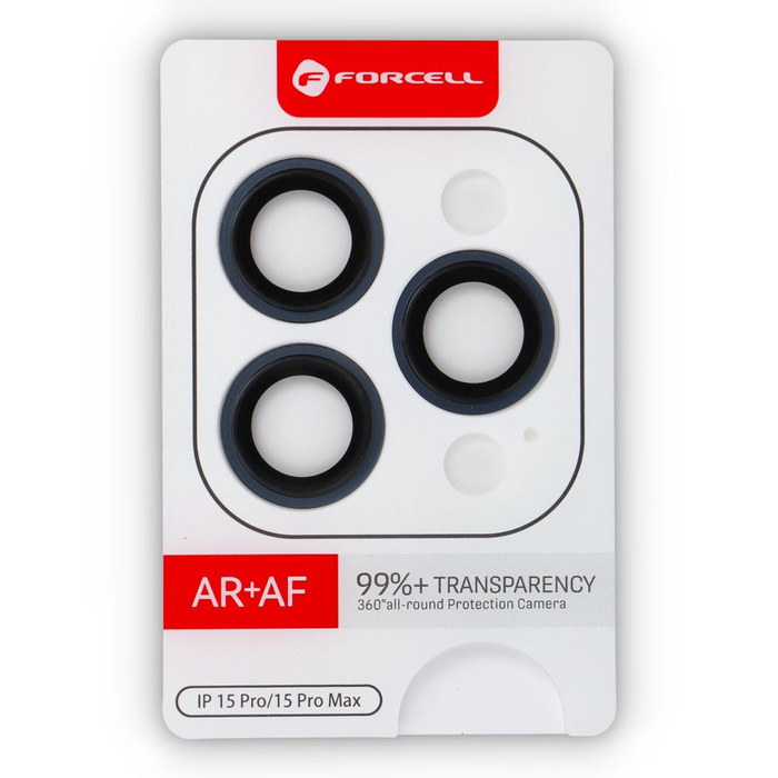 Szkło hartowane na aparat do iPhone 15 Pro / 15 Pro Max Forcell Premium tytanowe niebieskie 0INT