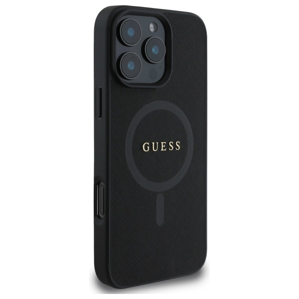 Etui Guess iPhone 16 Pro Max czarny/black HC MagSafe PU Saffiano Classic Logo