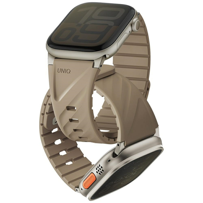Pasek UNIQ Fluo Apple Watch 49/46/45/44/42/41/40mm Magnetic Beżowy