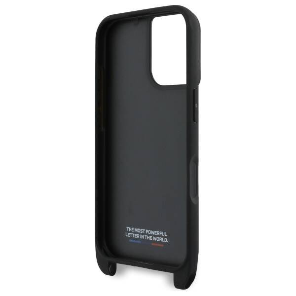 Etui BMW iPhone 16 czarny/black hardcase M Edition Carbon Stripe & Strap