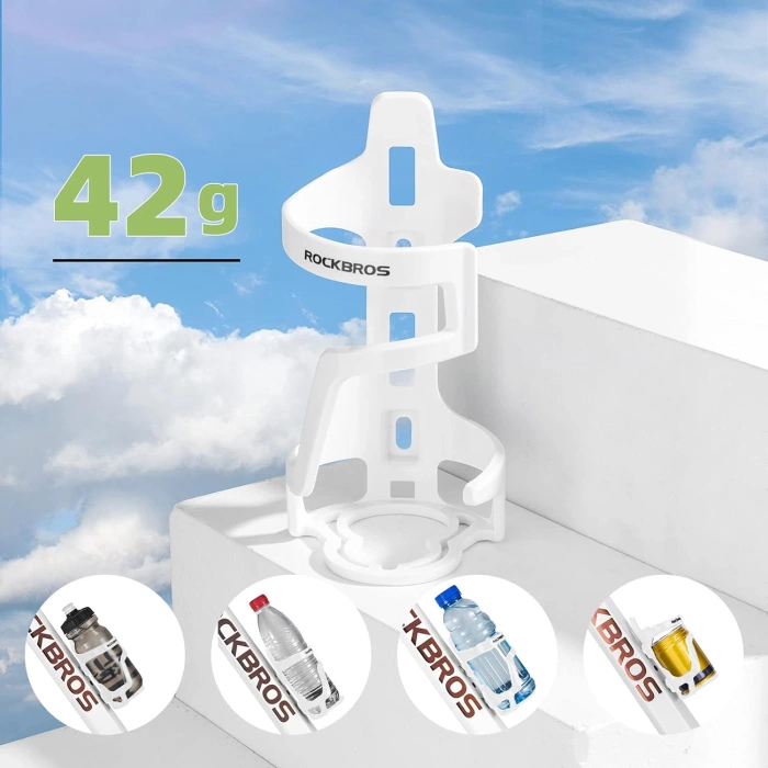 Uchwyt na bidon Rockbros 31210012002 rowerowy - biały