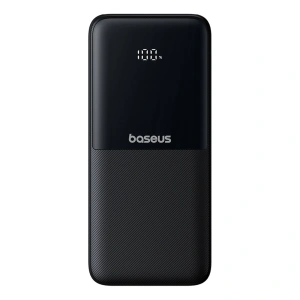 Powerbank Baseus Lipow 10000mAh 22.5W z podwójnym wbudowanym kablem z wyświetlaczem (z dodatkowym czarnym kablem Baseus Simple USB-A - USB-C 3A 0,2m) - czarny