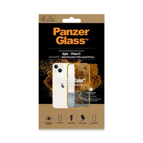 PanzerGlass ClearCase iPhone 13 6.1" Antibacterial Military grade Tangerine 0333