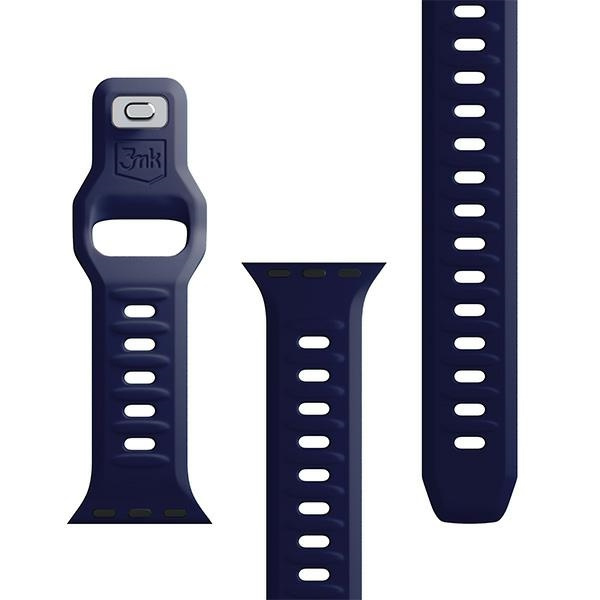 3MK Silicone Watch Strap granatowy/ocean blue dla Apple Watch 42/44/45/49mm