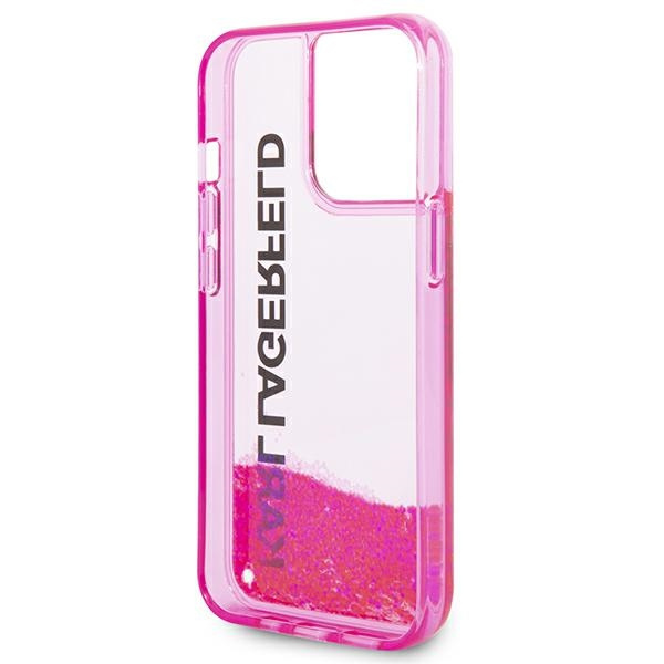 Etui KARL LAGERFELD Apple iPhone 14 Pro Max Liquid Glitter Elong Różowy Hardcase