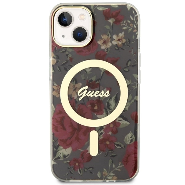 Etui Guess GUHMP14MHCFWSA iPhone 14 Plus 6.7" zielony/khaki hardcase Flower MagSafe Case