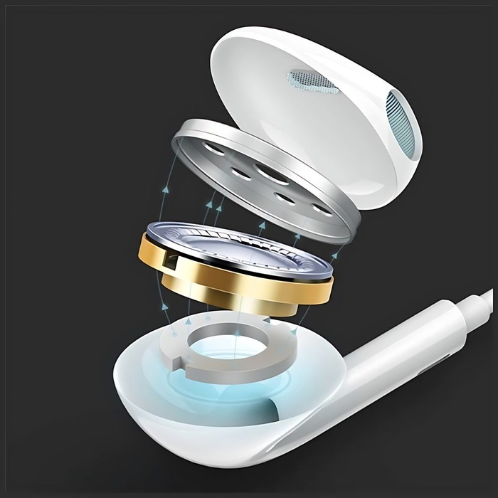 Słuchawki Stereo USAMS Apple iPhone 7 8 X XS XS Max XR Lightning Biały