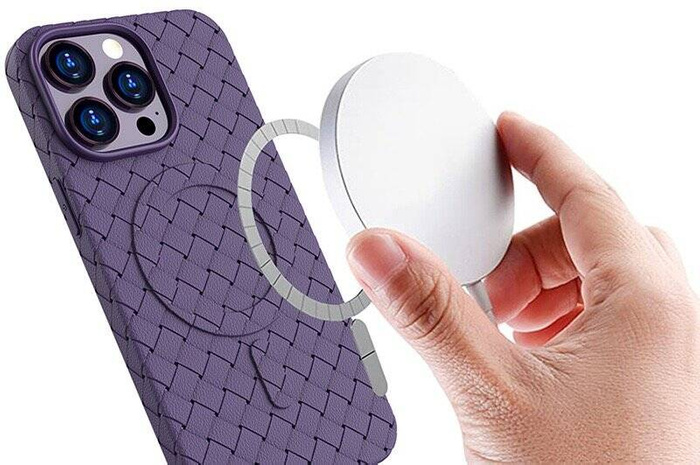 Etui Plecione etui MagSafe Woven Case do iPhone 15 Pro Max - granatowe Case