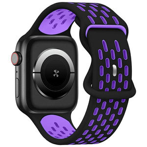 Beline pasek Apple Watch New SportSilicone 42/44/45/49mm czarno-fioletowy  black/purple box