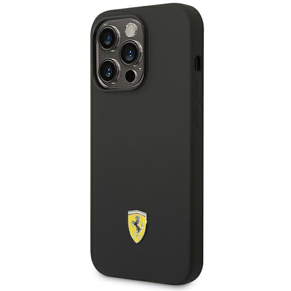 Etui Ferrari iPhone 14 Pro 6,1" czarny/black hardcase Silicone Metal Logo