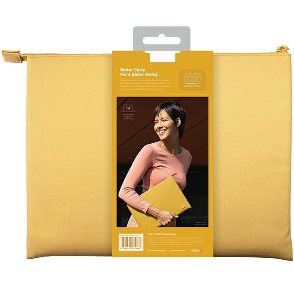 Etui UNIQ etui Lyon laptop Sleeve 14" żółty/canary yellow Waterproof RPET