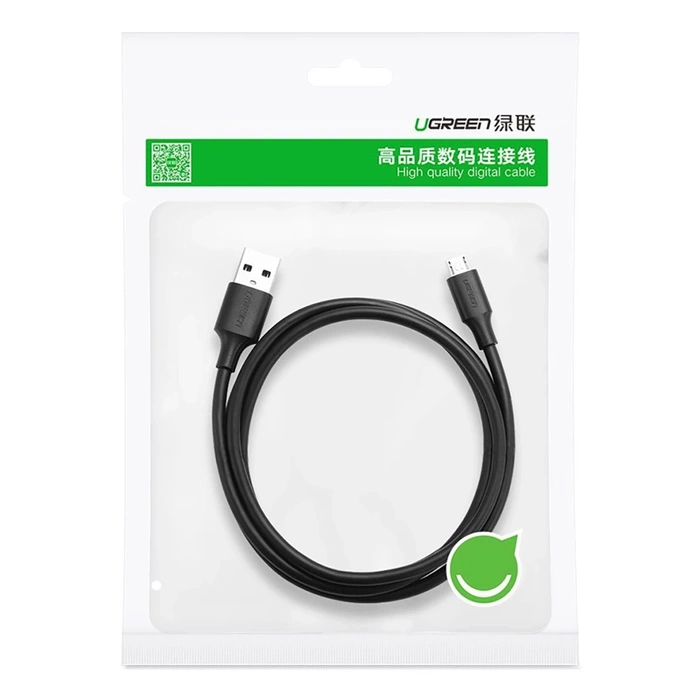 Kabel UGREEN USB-A Micro USB QuickCharge 3.0 2.4A 0.25m Czarny