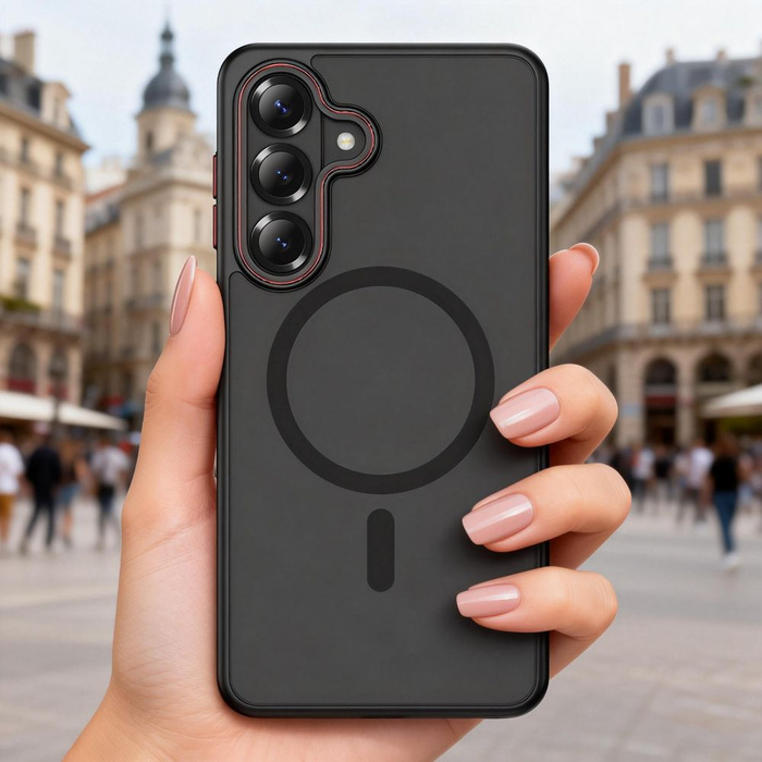 TECH-PROTECT MAGCAM MAGSAFE GALAXY S26 MATTE BLACK/RED