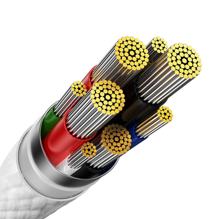 Baseus Glimmer Series kabel z szybkim ładowaniem USB-C 480Mb/s PD 100W 2m biały