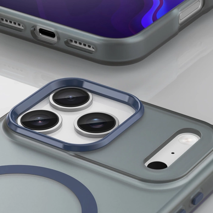 Etui Magnetic iPhone 17 Pro Abrasive MagSafe Matowe Niebieskie