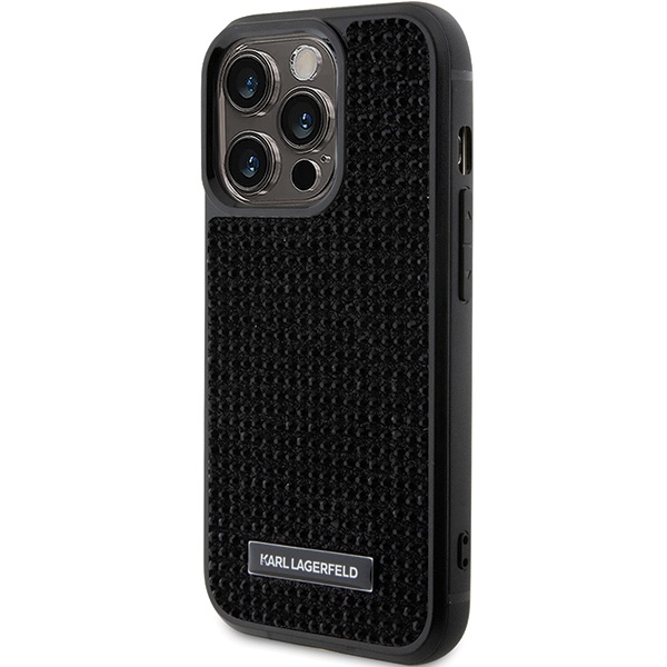 Etui Karl Lagerfeld KLHCP15XHDSPLK iPhone 15 Pro Max 6.7" czarny/black hardcase Rhinestone Logo Metal Plate
