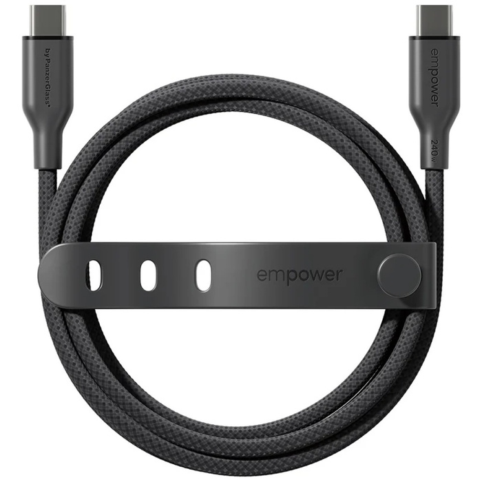 Kabel empower by PanzerGlass Racing 240W USB-C do USB-C 1.2m czarny