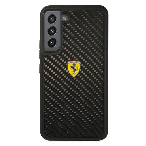 Etui FERRARI Samsung Galaxy S22 Plus On Track Real Carbon Czarny Hardcase