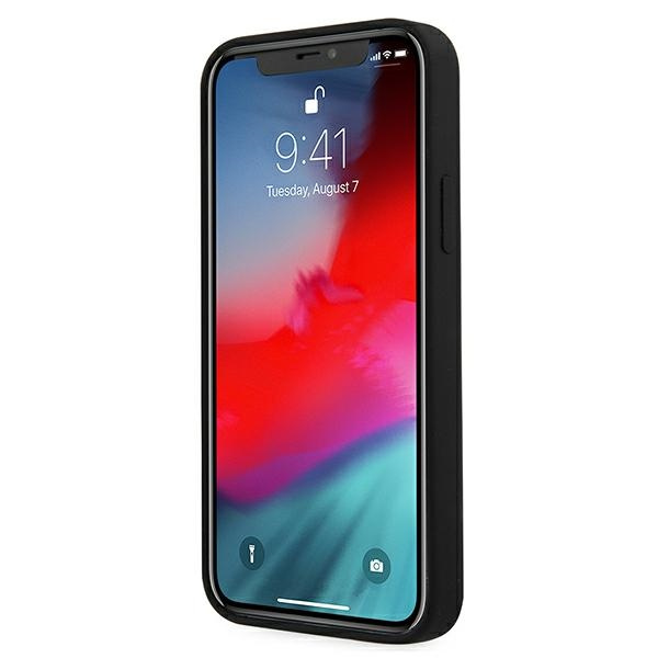 Etui GUESS Apple iPhone 12 Mini Silicone Vintage Czarny Biały Hardcase