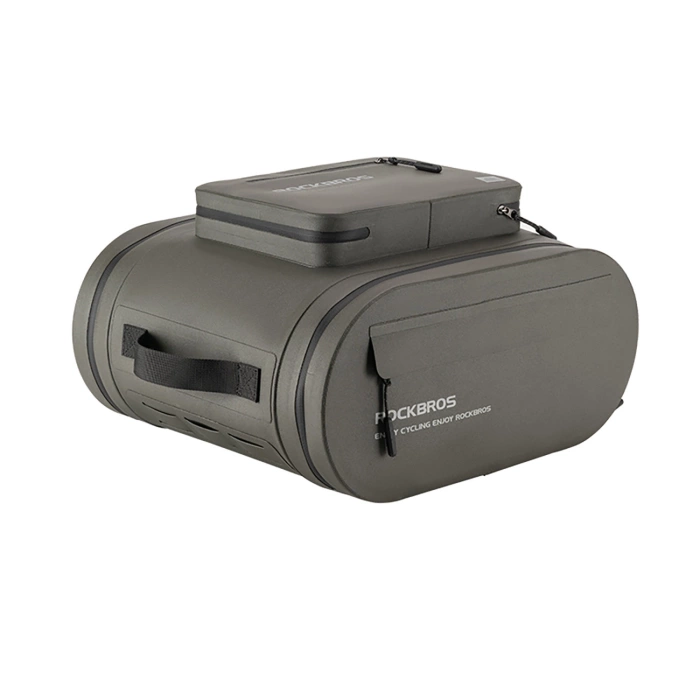 Sakwa rowerowa Rockbros wodoodporna, na bagażnik, pojemność 14l - szara