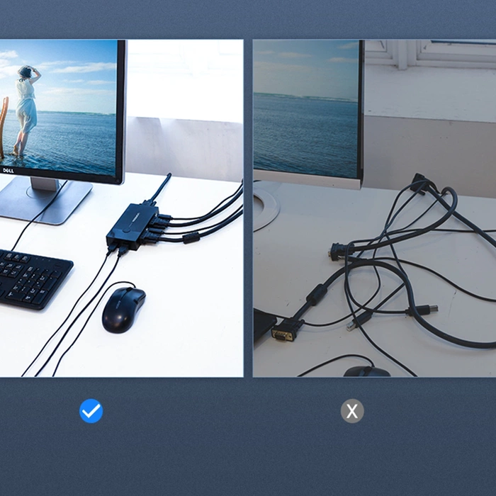 Przełącznik KVM Switch UGREEN 2-portowy VGA Czarny 30357