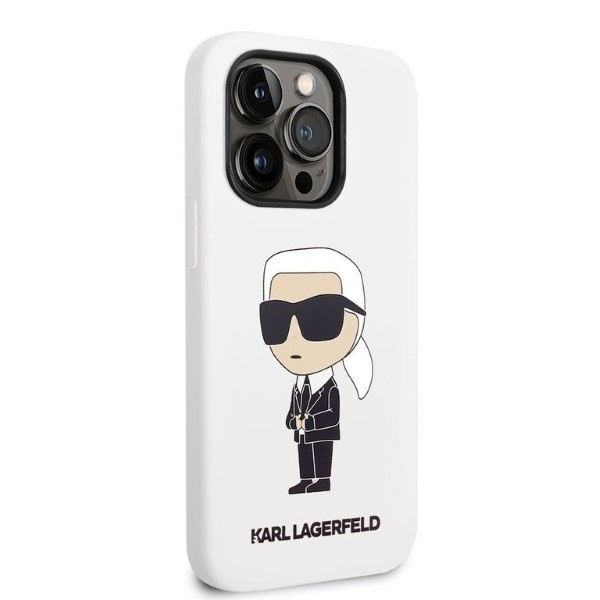 Etui Karl Lagerfeld Klhcp14lsnikbch Iphone 14 Pro 6,1" Hardcase Biały/white Silicone Ikonik Case