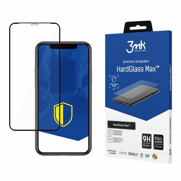 SZKŁO Hartowane 3MK Hardglass MAX 3D iPhone XS 11 Pro MAX Black