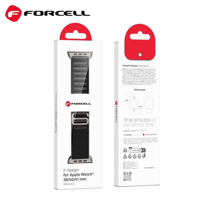 FORCELL F-DESIGN FA13 pasek do APPLE Watch 38 / 40 / 41 mm czarny