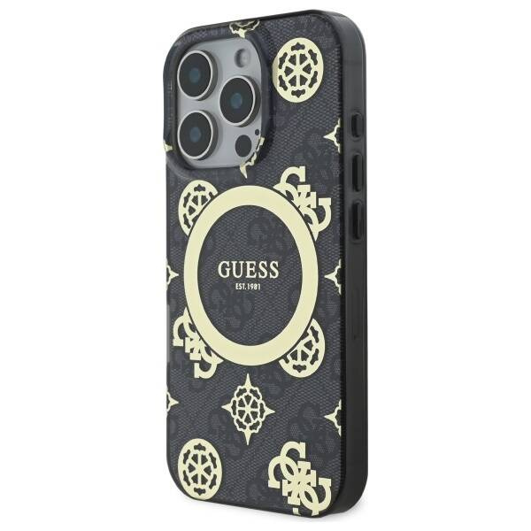 Etui Guess iPhone 16 Pro Max  6.9" czarny/black hardcase IML Peony On 4G Background MagSafe