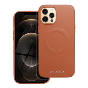 ROAR futerał LEATHER MAG kompatybilny z MagSafe do IPHONE 12 Pro Max Brązowy