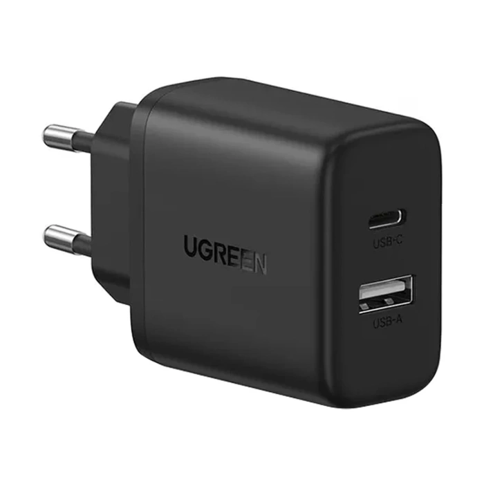 Ładowarka sieciowa Ugreen X227 20W GaN 1x USB-A  1x USB-C - czarna