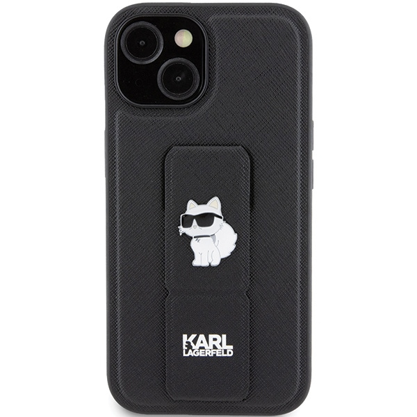 Etui Karl Lagerfeld KLHCP15MGSACHPK iPhone 15 Plus 6.7" czarny/black hardcase Gripstand Saffiano Choupette Pins Case