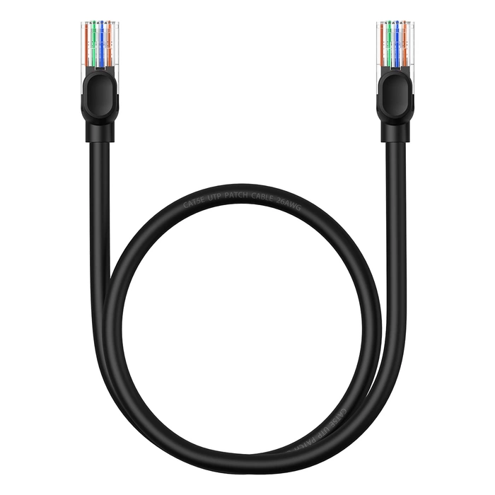 Kabel sieciowy Baseus Ethernet CAT5, 0,5m (czarny)