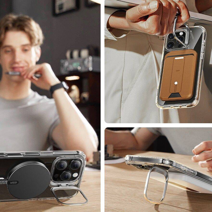 Etui ESR CLASSIC HYBRID KICKSTAND HALOLOCK MAGSAFE & TEMPERED GLASS IPHONE 16 PRO MAX CLEAR