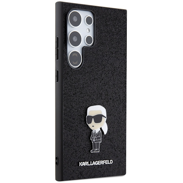 Etui Karl Lagerfeld KLHCS24LGKNPSK S24 Ultra S928 czarny/black hardcase Fixed Glitter Ikonik Logo Metal Pin Case