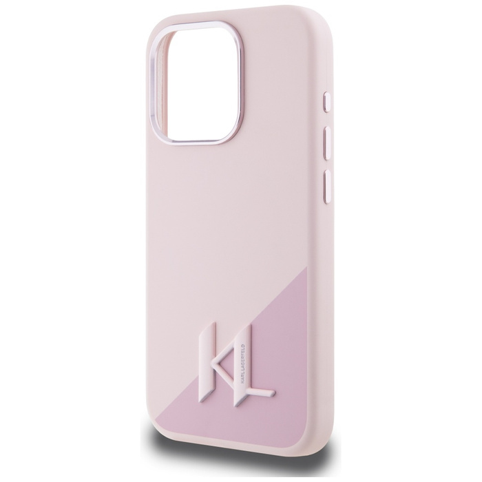 Etui Karl Lagerfeld Silicone Shadow       Metal Initial MagSafe do iPhone 15 Pro Max różowy