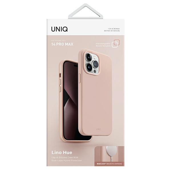 UNIQ etui Lino Hue iPhone 14 Pro Max 6,7" Magclick Charging różowy/blush pink