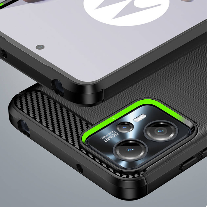 Etui Carbon Case etui Motorola Moto G13 elastyczny silikonowy karbonowy pokrowiec czarne Case