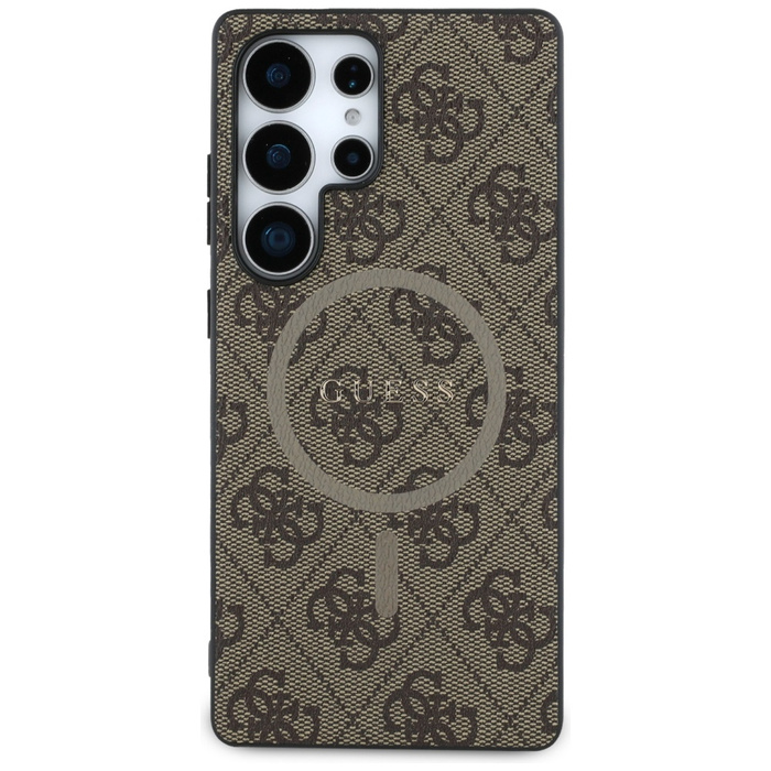 Etui Guess Leather 4G Colored Ring        Classic Logo MagSafe Samsung Galaxy S25 Ultra brązowy