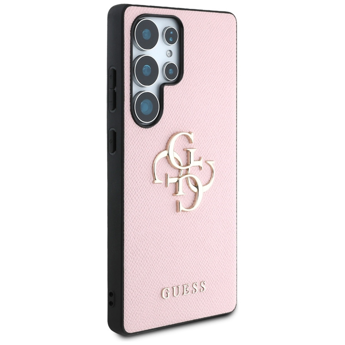 Etui Guess Grained Big 4G Logo Small      Classic Logo do Samsung Galaxy S25 Ultra różowy